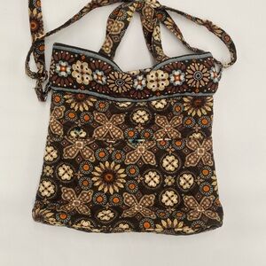 Vera Bradley Brown Floral Tote with long handle
